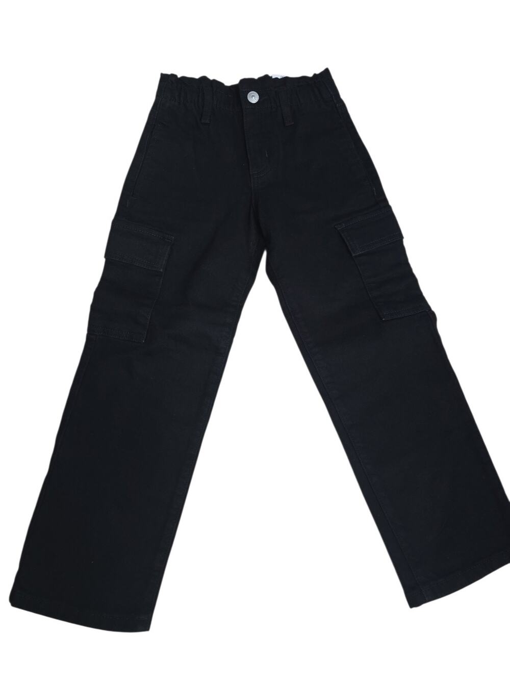 Epic Threads Boys Straight Fit Pants Black Comfort Stretch Paperbag Waist